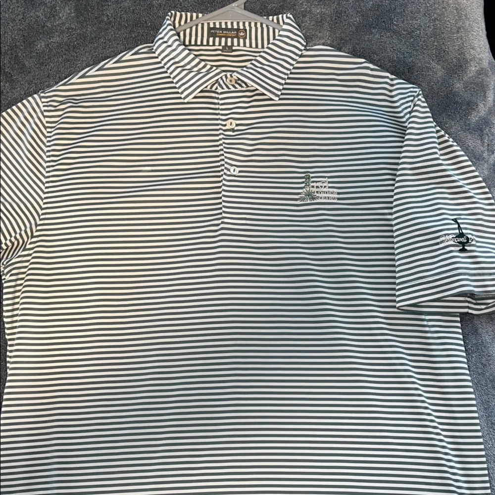 Peter Millar Prairie Dunes White and Green Polo Shirt
